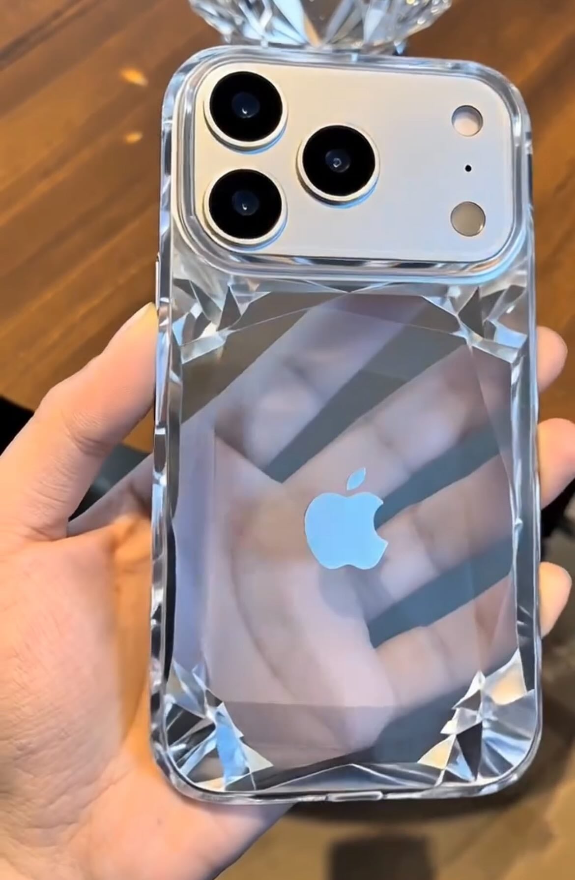 Crystal Glass Lens Case For iPhone