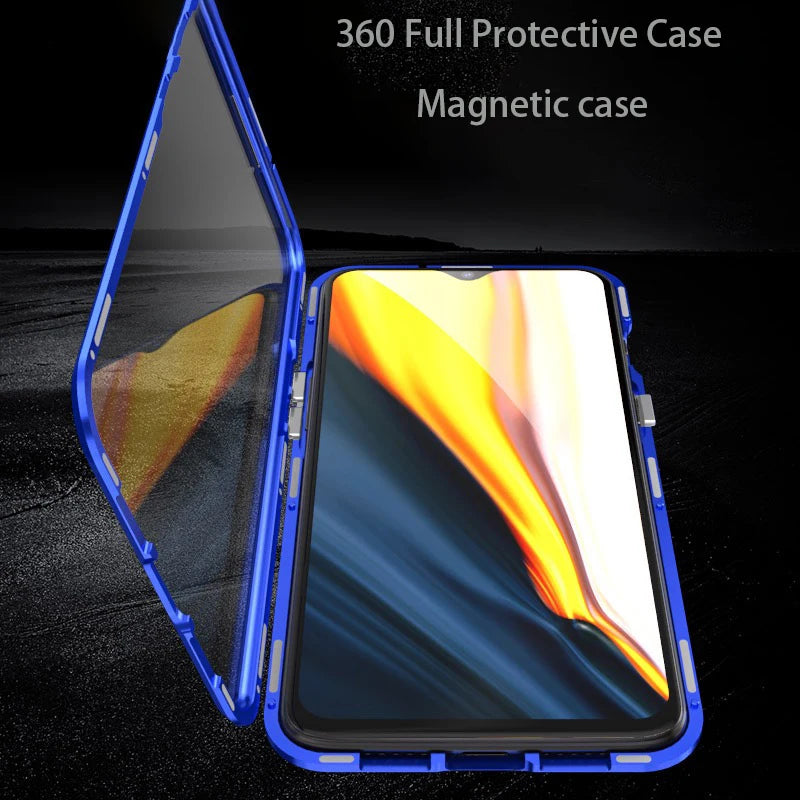 Oneplus 7 Magnetic Case with Dual Glass on Front & Back