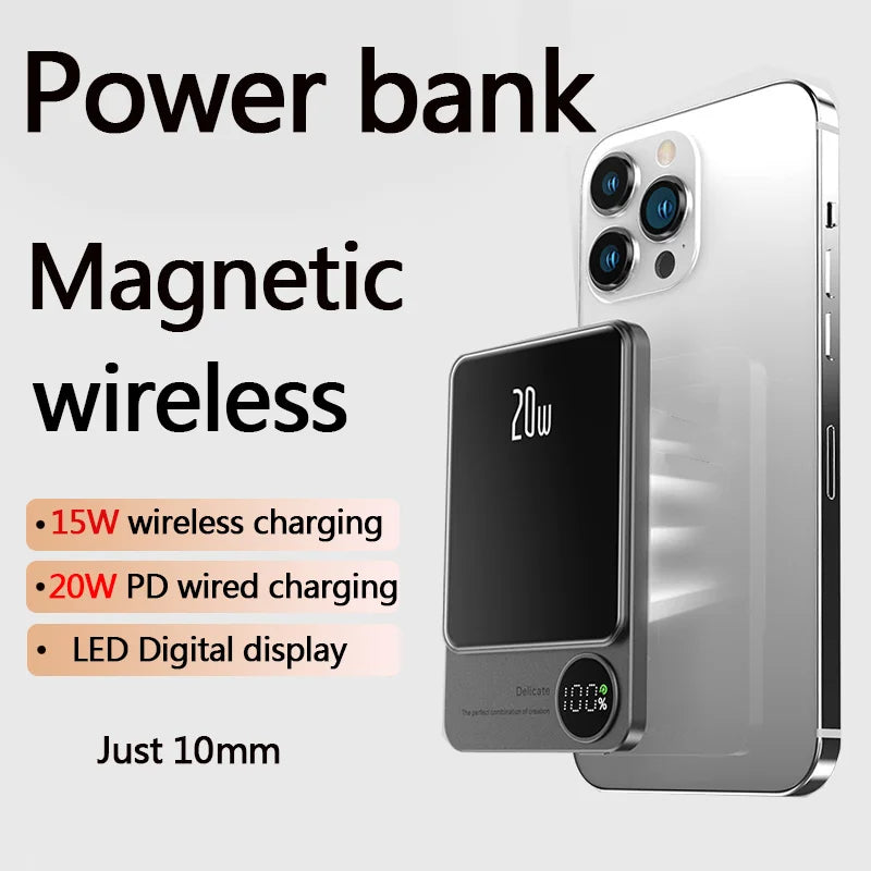 Magsafe Quick Charge 10000 mAh Power Bank 20W Fast charge with Type-C to Lightning PD Cable