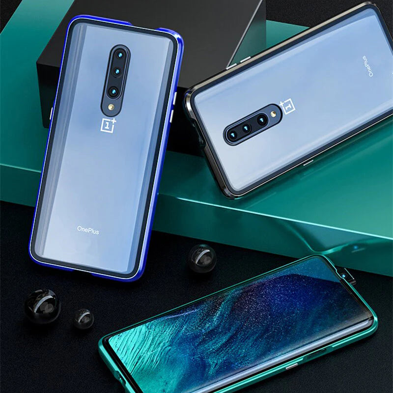 Oneplus 7 Magnetic Case with Dual Glass on Front & Back