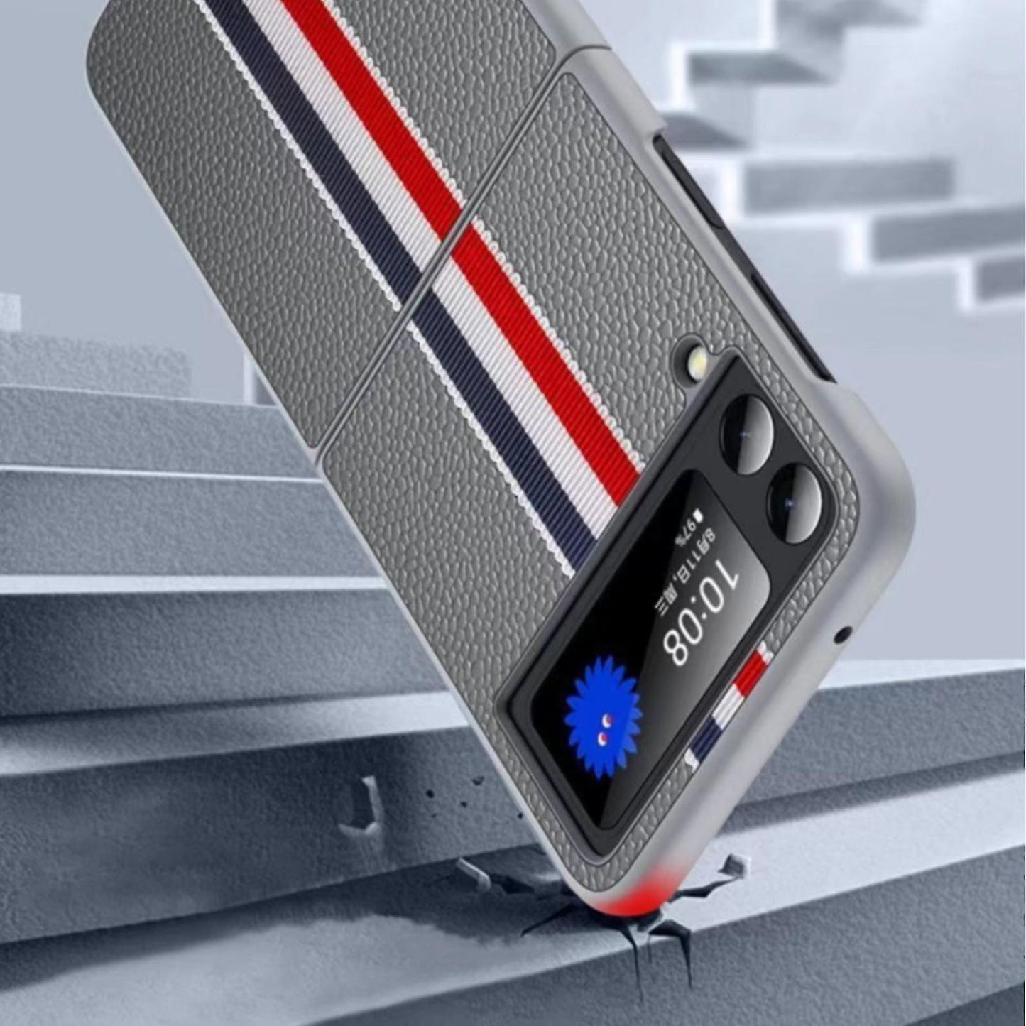 New Leather Stripe Cases For Samsung Galaxy Z Flip