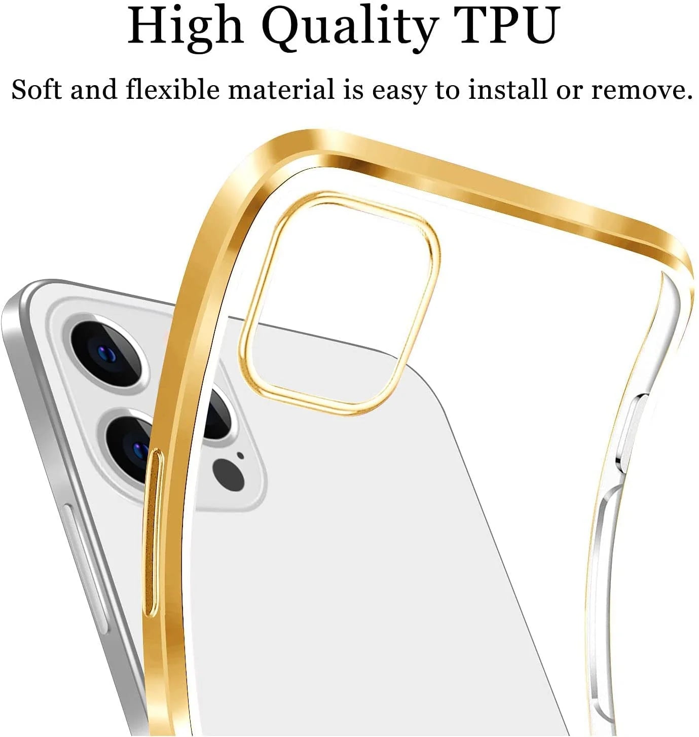 Square Silicon Clear Case For iPhone