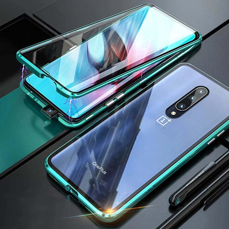 Oneplus 7 Magnetic Case with Dual Glass on Front & Back