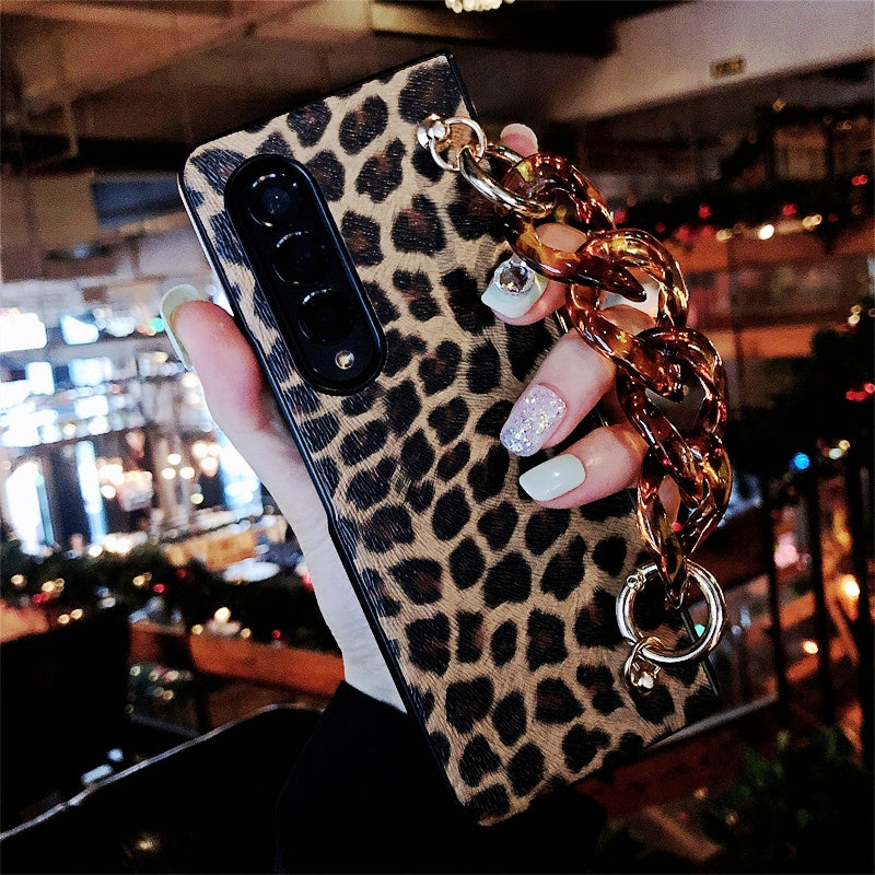 Luxury Leopard Print PU Leather Phone Case For Samsung Galaxy Z Fold