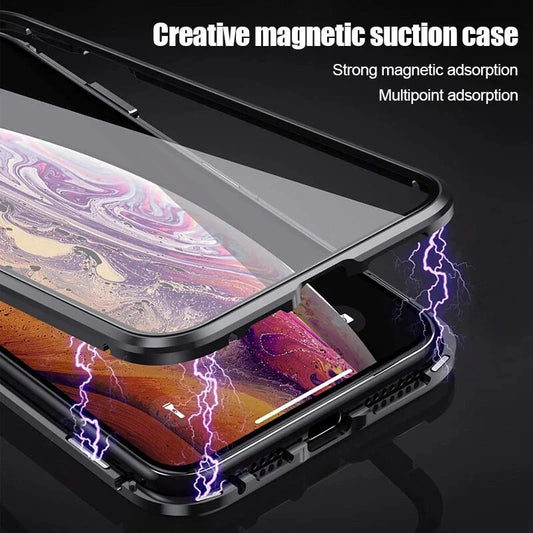 iPhone Magnetic Case with Dual Glass on Front & Back