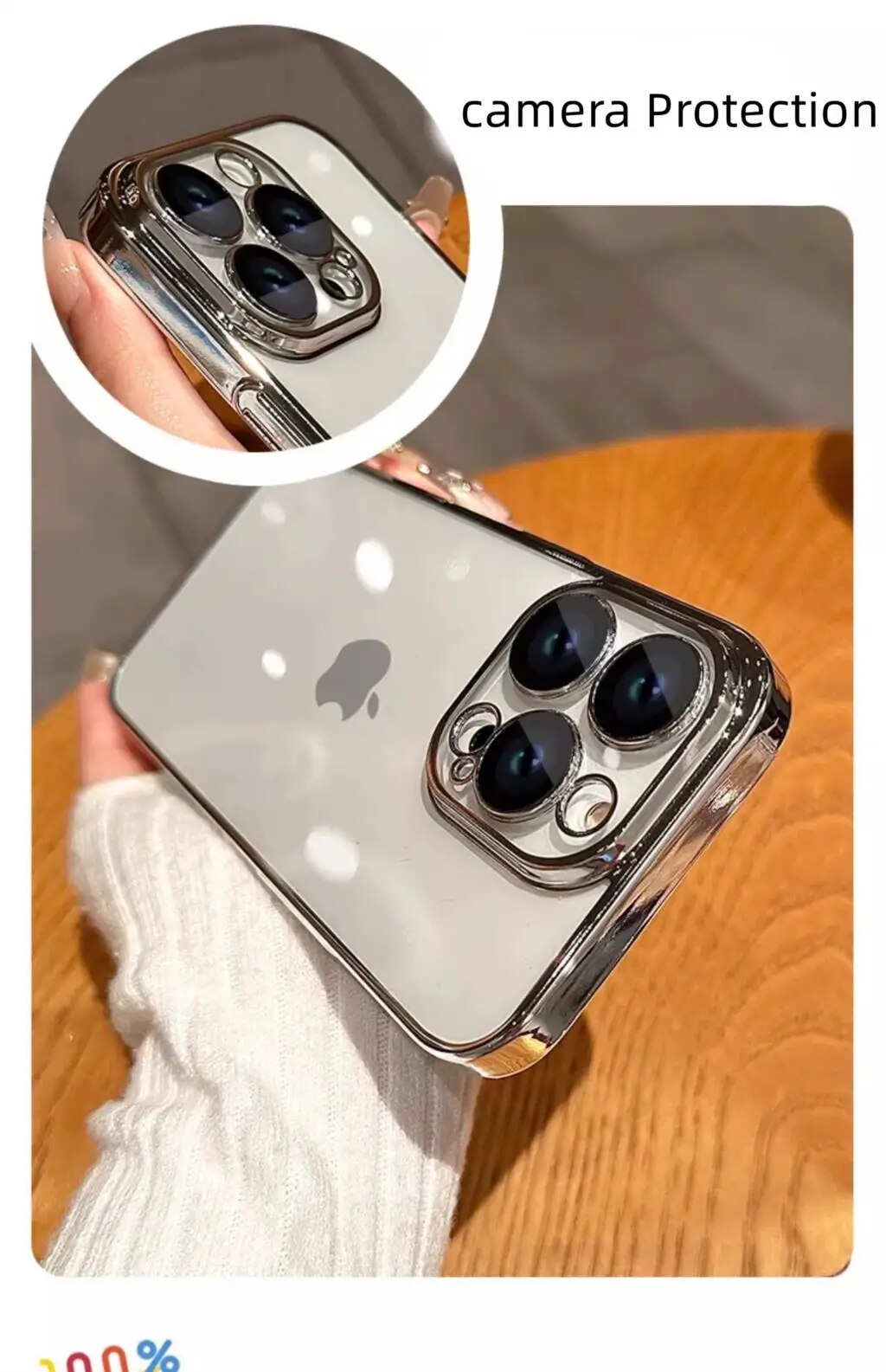 Transparent Plating Camera Protection Case For iPhone Series