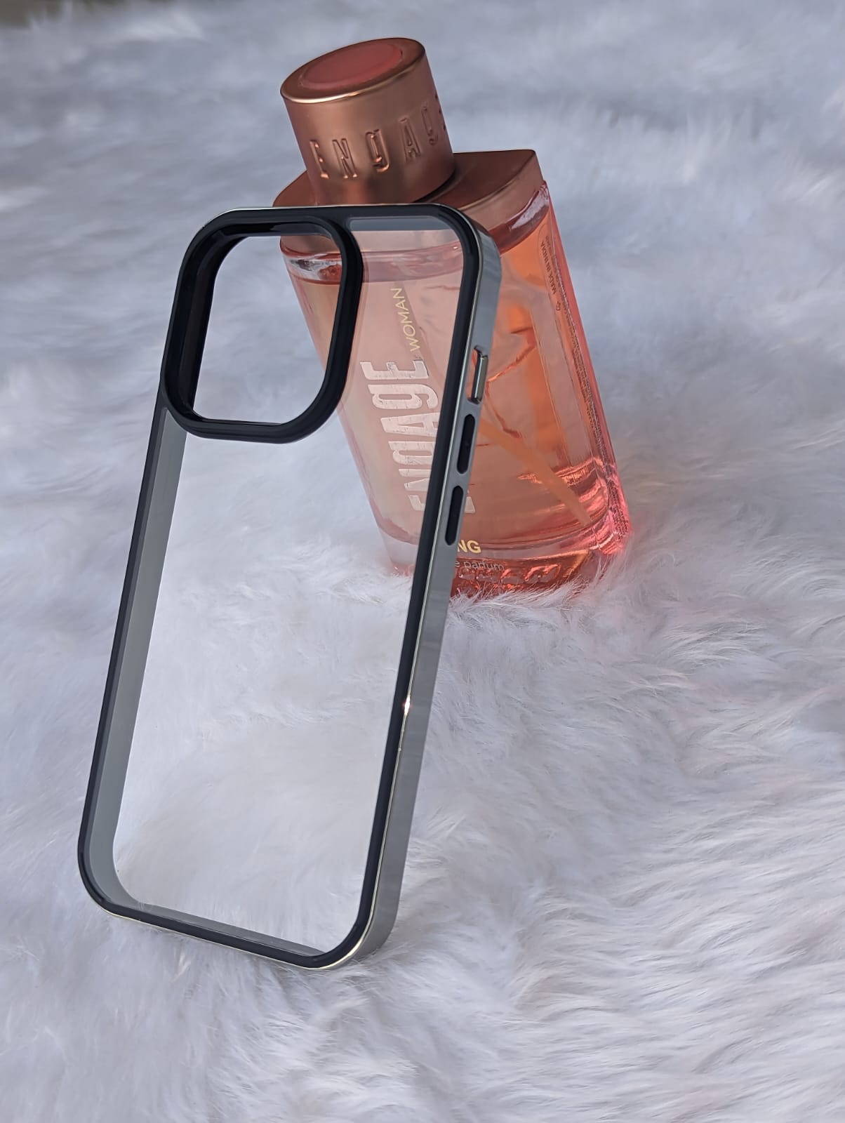 Transparent Electroplated Clear Back Case For iPhone