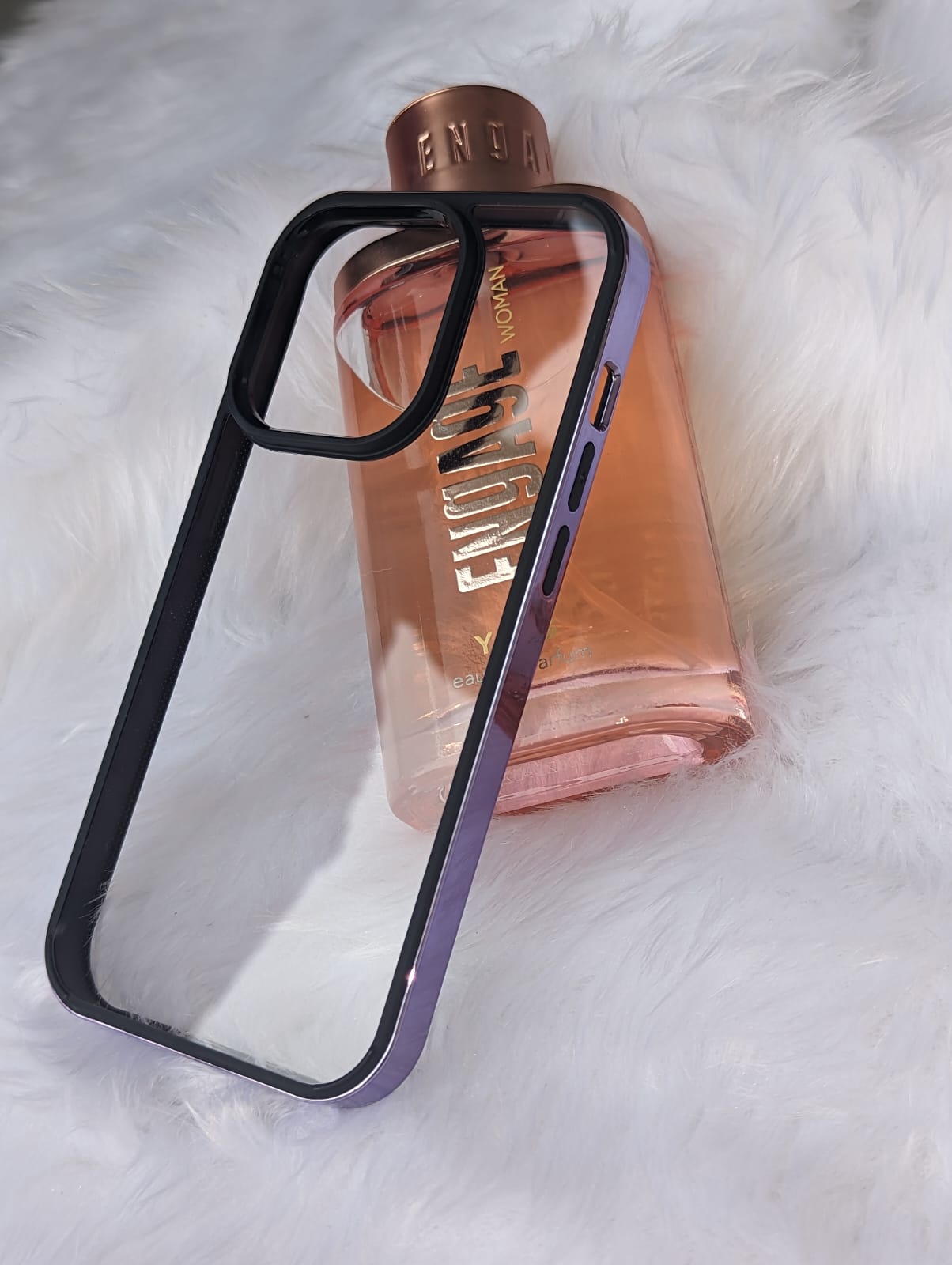 Transparent Electroplated Clear Back Case For iPhone