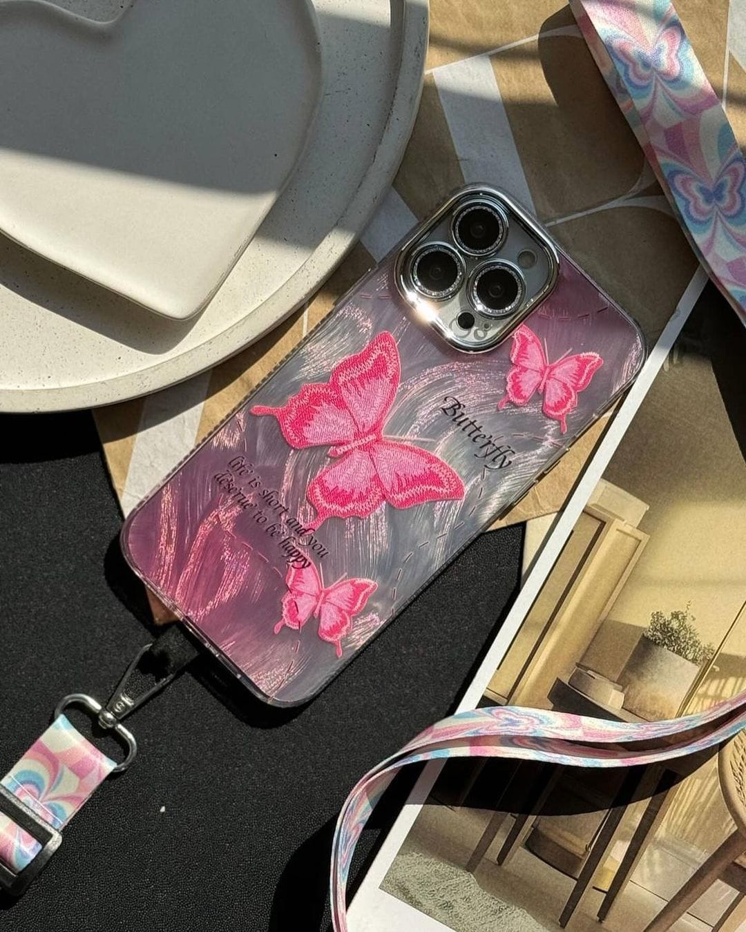 New Strap Butturfly Case For iPhone