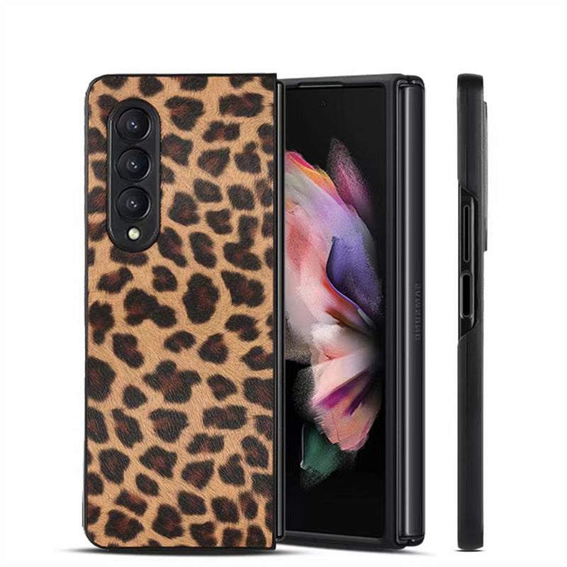 Luxury Leopard Print PU Leather Phone Case For Samsung Galaxy Z Fold